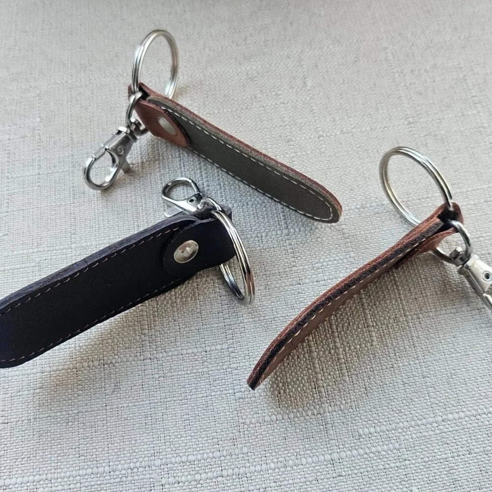 Keys Holder Genuine Leather Keychain Set of 3 Handmade Key Chain Keyrings New